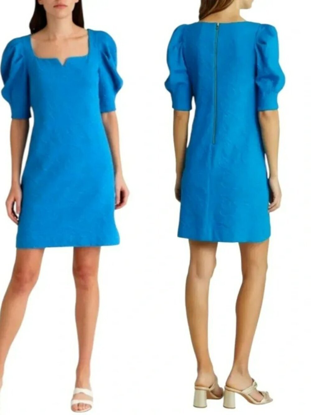 Lilly Pulitzer Feona Elbow Sleeve Dress Teal Bay Knit Pucker Jaquard Size XS NWT
